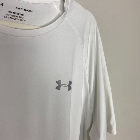 Under Armour The Tech Tee Shirt White Short Sleeves Mens XXL Crewneck Basic - Picture 2 of 5